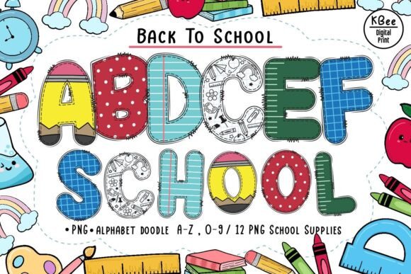 Download Back to School Doodle Alphabet Letters - Letters Collection