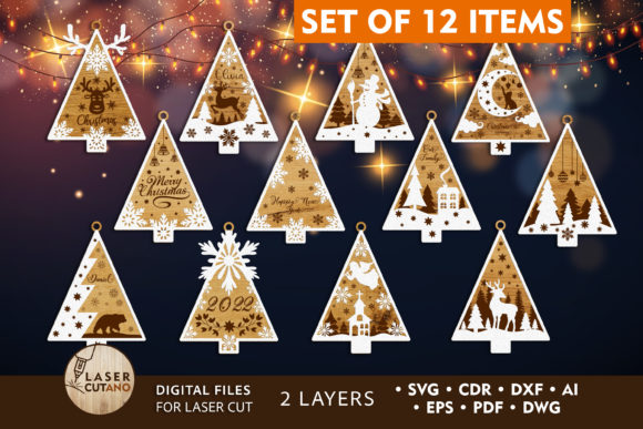 Download CHRISTMAS TREES Bundle for Any DIY Craft - Craft Collection